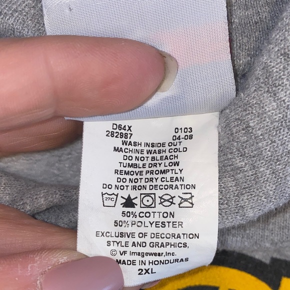 2/$50 Vintage 2008 NFL Team Apparel Pittsburgh Steelers Gray Hoodie Size 2XL - Picture 7 of 7